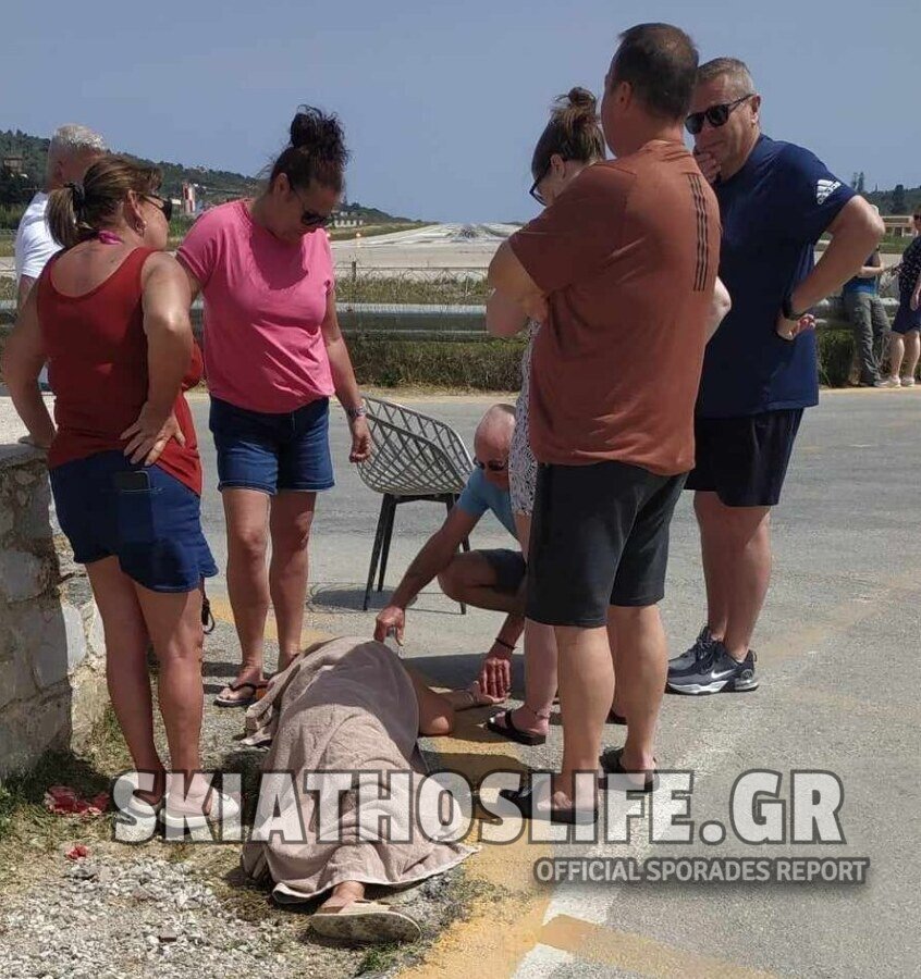 (φωτο) Ατύχημα χωρίς δυσάρεστες συνέπειες για τουρίστρια στην περιοχή Αεροδρομίου