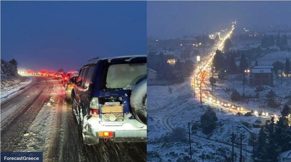 Πήγαν χωρίς αλυσίδες στα χιόνια και προκάλεσαν χαμό - Εγκλωβισμένοι στον Παρνασσό