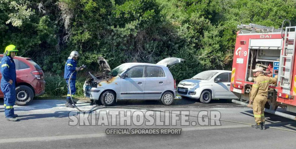 Συναγερμός στην Πυροσβεστική για φλεγόμενο όχημα στα Μάραθα Σκιάθου