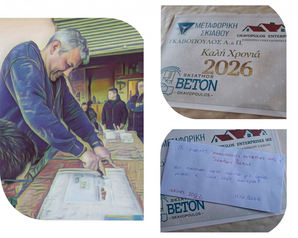 Η Gkavopoulos Enterprises IKE, το Skiathos Beton και η Μεταφορική Σκιάθου σας εύχονται Καλή Χρονιά 2026 