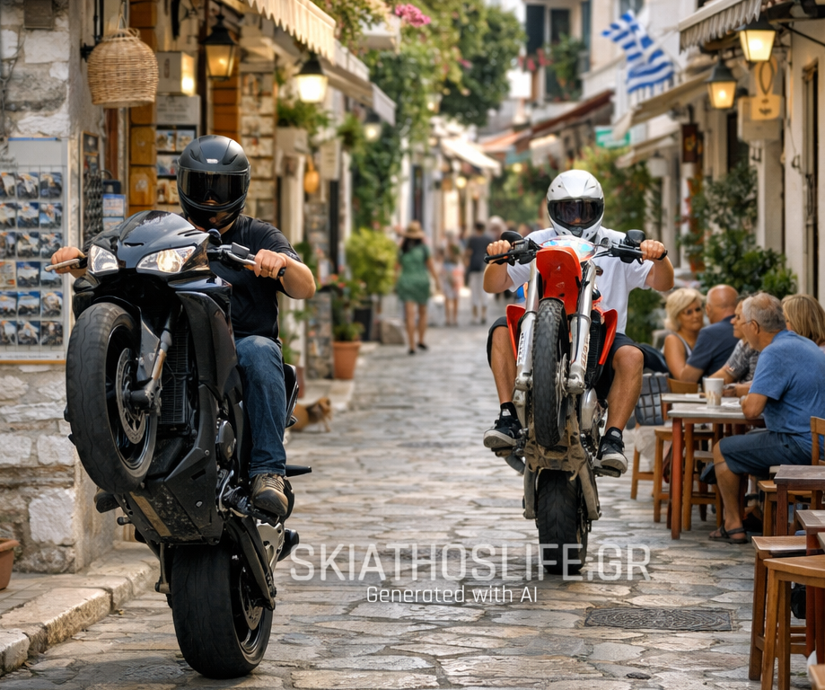 ΣΚΙΑΘΟΣ : Πλήρωσαν το θράσος τους ακριβά | Έκαναν σούζες σε κεντρικούς δρόμους και προσπέρασαν το περιπολικό 