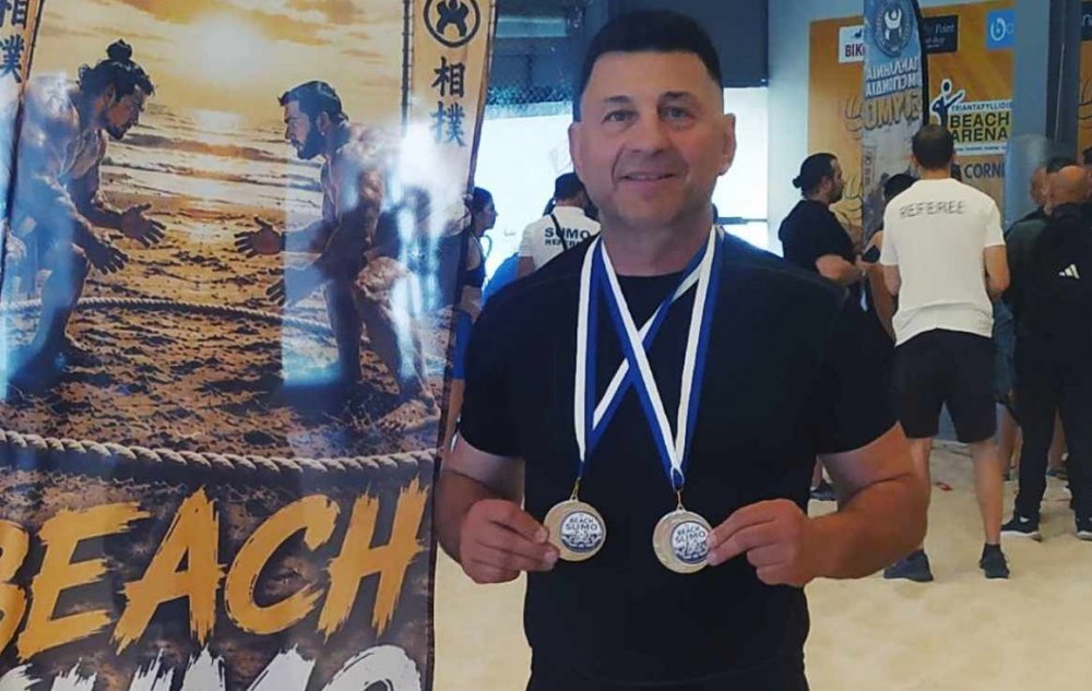 2 ασημένια μετάλλια ο Σκοπελίτης Αντώνης Βογιαντζης στο πανελλήνιο πρωτάθλημα beach soumo