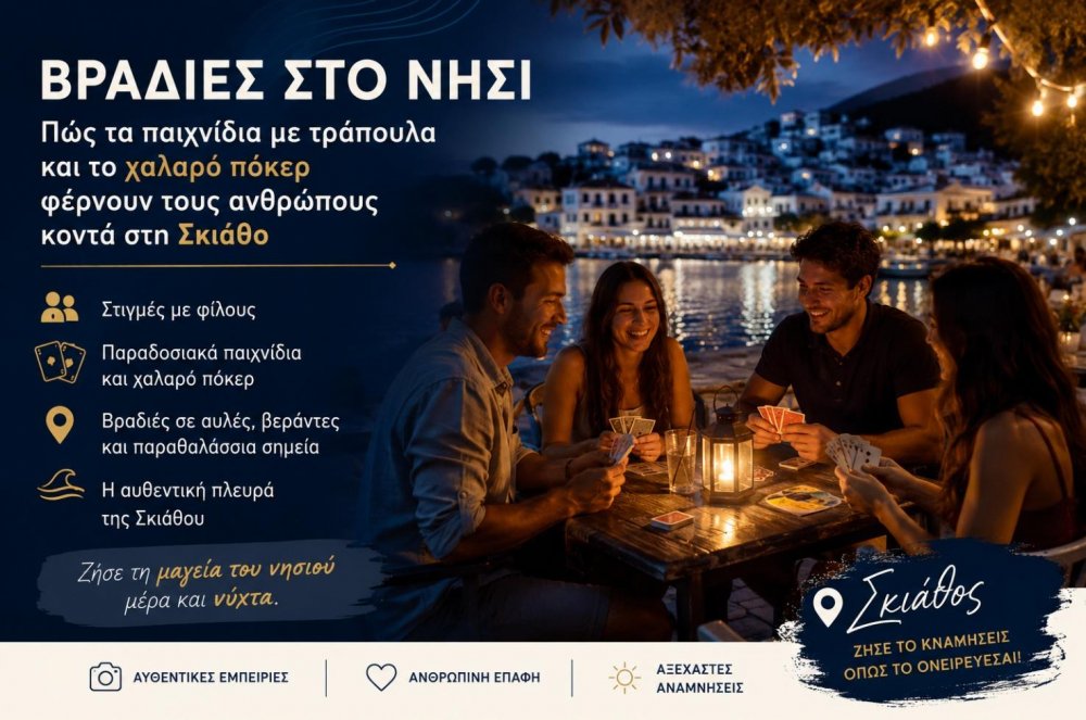 Βραδιές στη Σκιάθο: τράπουλα, πόκερ και κοινωνική ψυχαγωγία