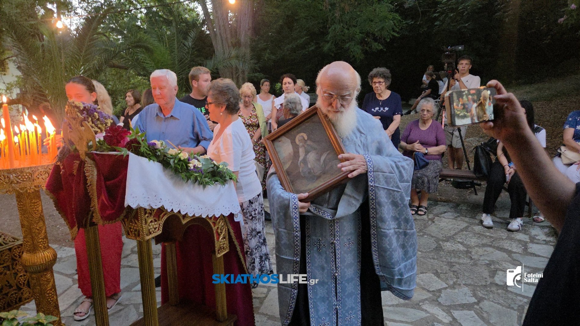 Πλήθος πιστών στην Ιερά Αγρυπνία του Προφήτη Ηλία στο ομώνυμο εξωκλήσι της Σκιάθου (video&photo)