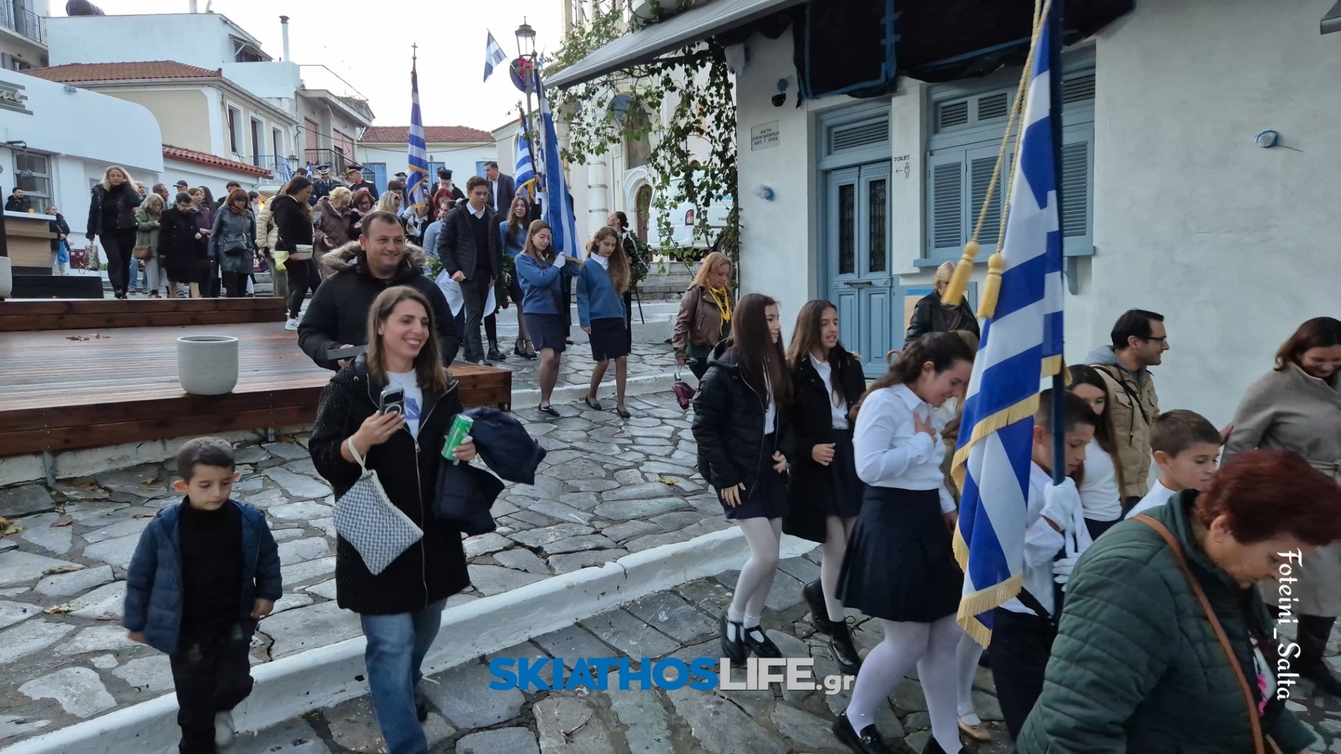 ΣΚΙΑΘΟΣ: Σε πανηγυρικό κλίμα ο εορτασμός της Εθνικής Επετείου του «ΟΧΙ» παρά την κακοκαιρία (video&photo)